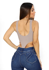 ANW-50349 Taupe Bodysuit de Mujer
