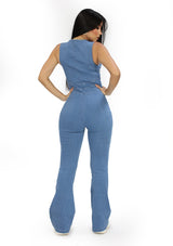BL-BP-08041 Medium Denim Jumpsuit de Mujer