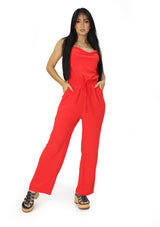 BL-BP-05794A Red Coral Jumpsuit de Mujer