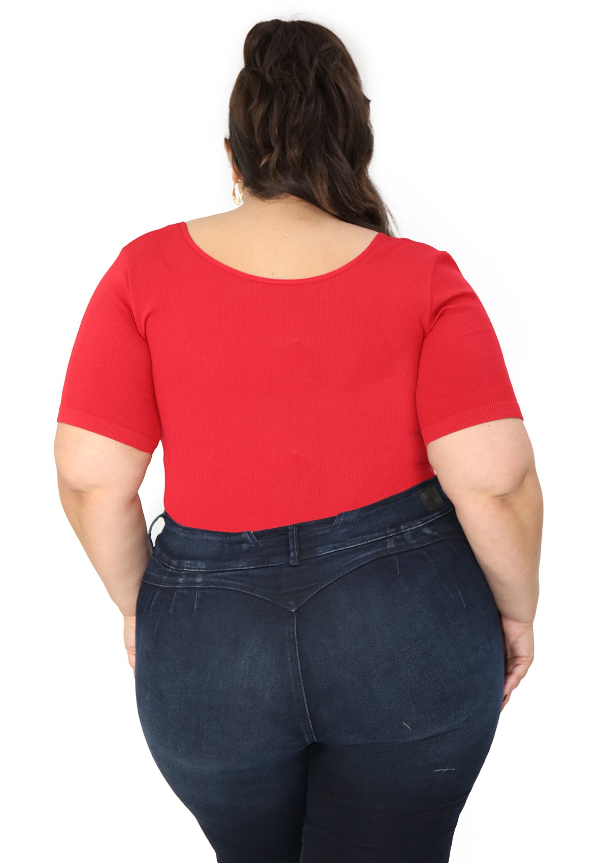 BL-T-2654 Red Blusa Plus de Mujer