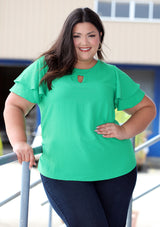 BL-T-4294 Green Blusa de Mujer Plus