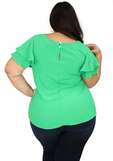 BL-T-4294 Green Blusa de Mujer Plus
