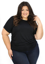 BL-T-4494 Black Blusa de Mujer Plus Size