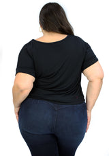 BL-T-4494 Black Blusa de Mujer Plus Size