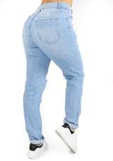 CH-YP-4669 Light Ripped Prewash Denim Woman