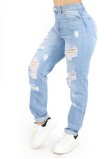 CH-YP-4669 Light Ripped Prewash Denim Woman