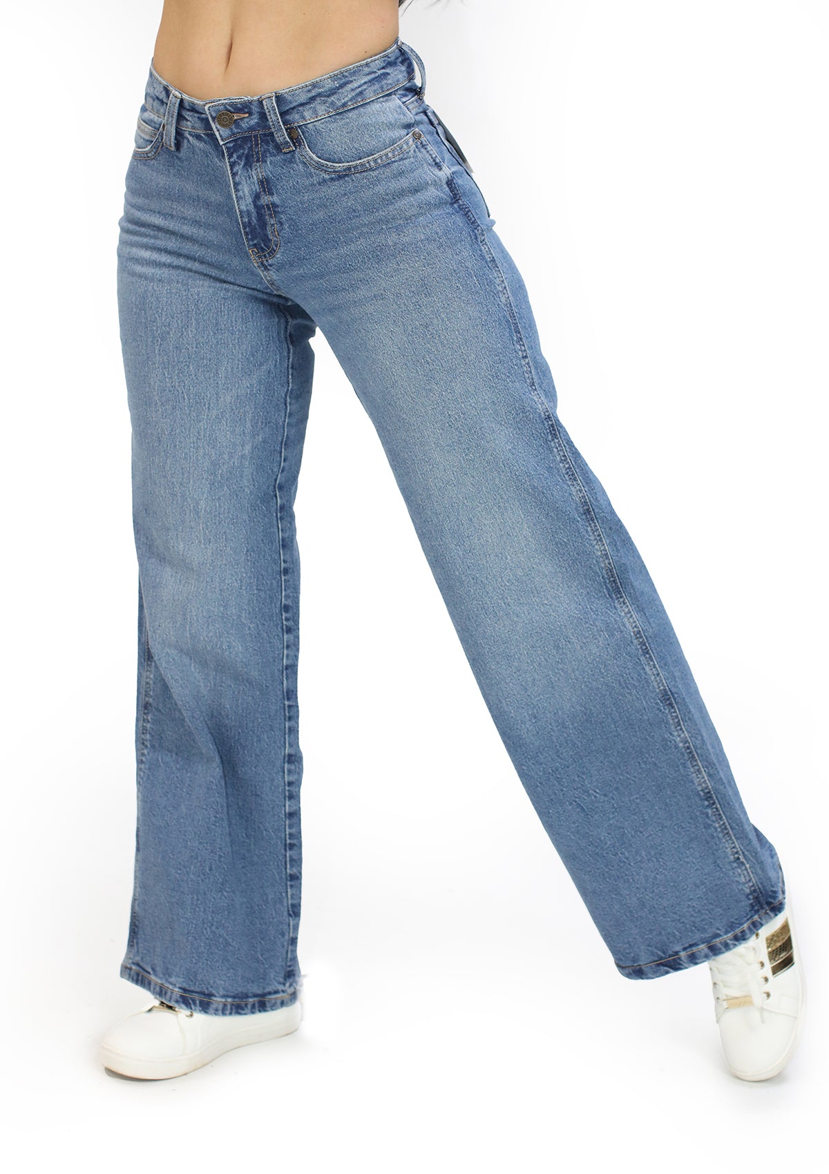 CJ-25969-HF38 Light Denim Mid-Rise Wide Leg de Mujer