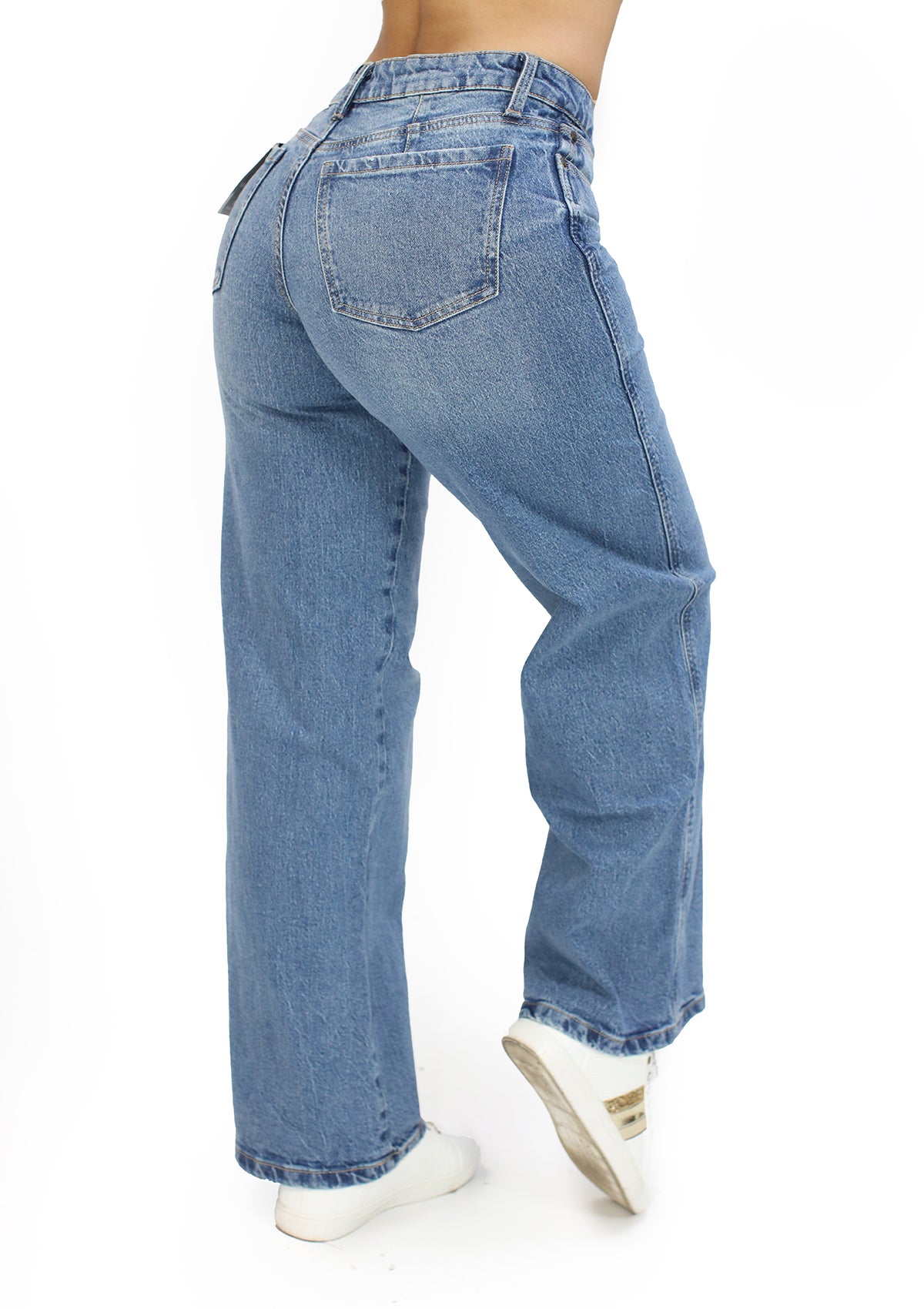 CJ-25969-HF38 Light Denim Mid-Rise Wide Leg de Mujer