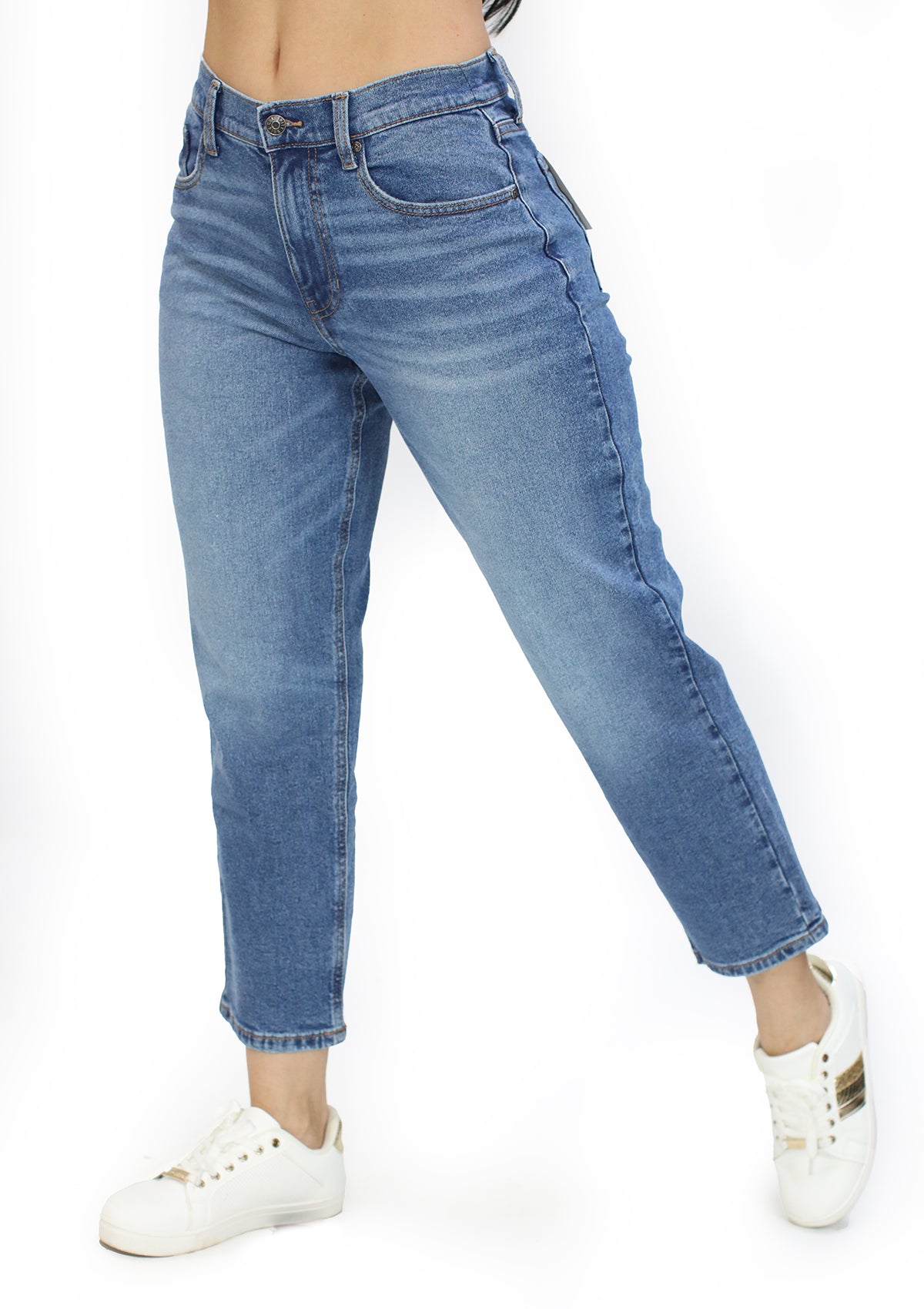 CJ-26544-HF01 Light Denim Hi-Rise Relaxed Straight de Mujer