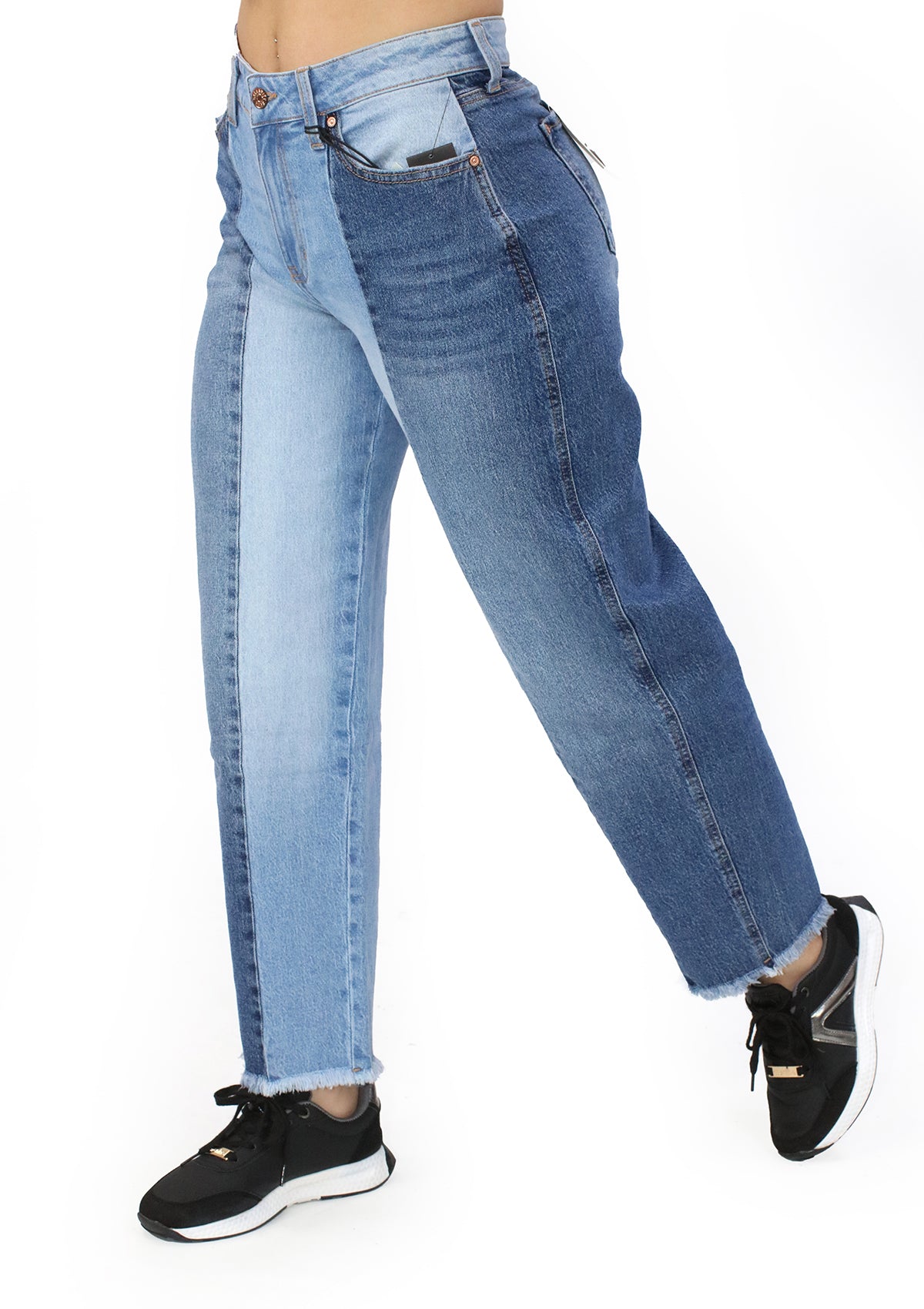 CJ-26877 Medium Denim Barrel Jeans de Mujer