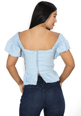 DBT02395 Light Denim Blusa de Mujer