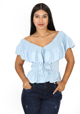 DBT02395 Light Denim Blusa de Mujer