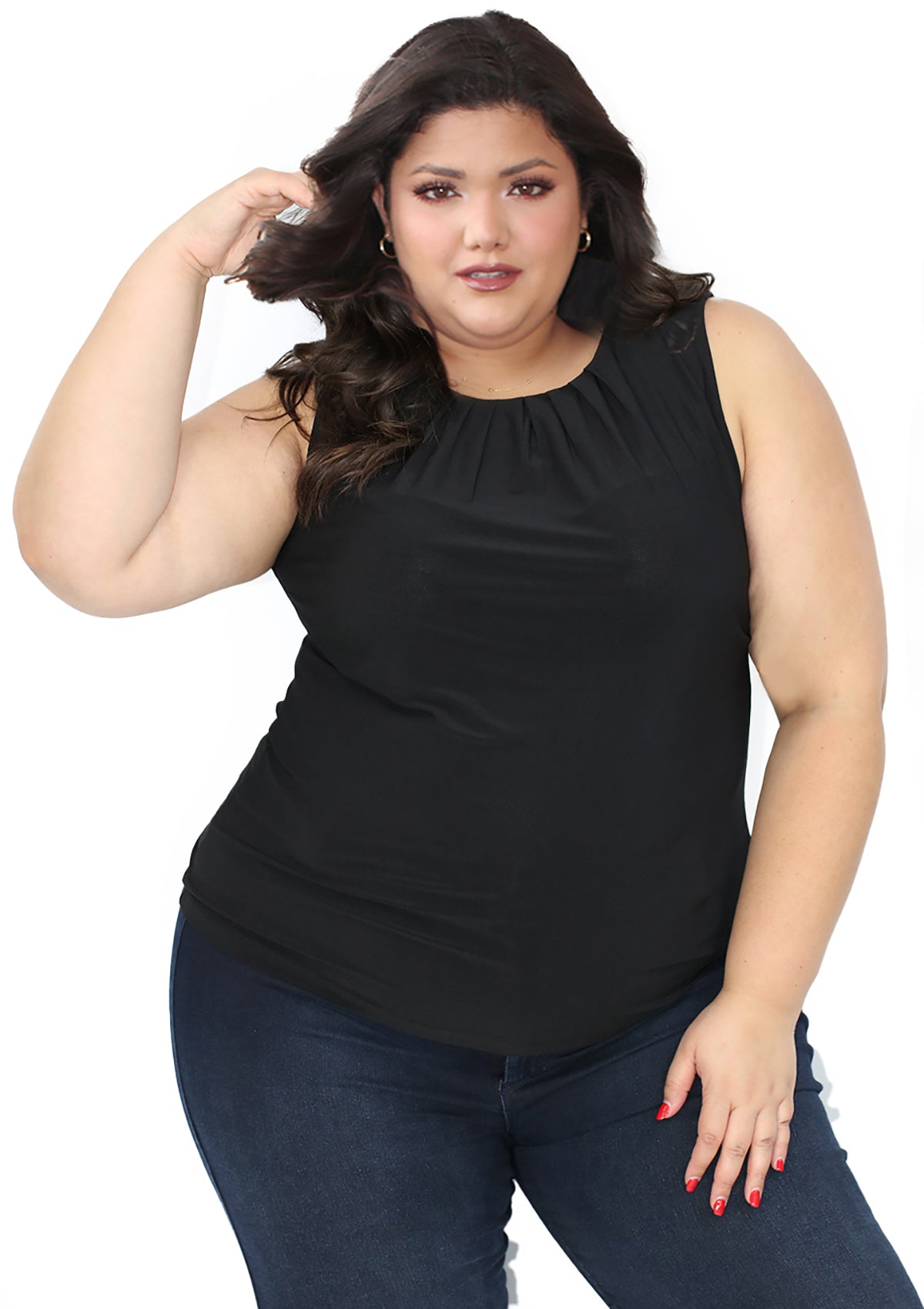 DN-A-3386-XT Black Blusa de Mujer Plus