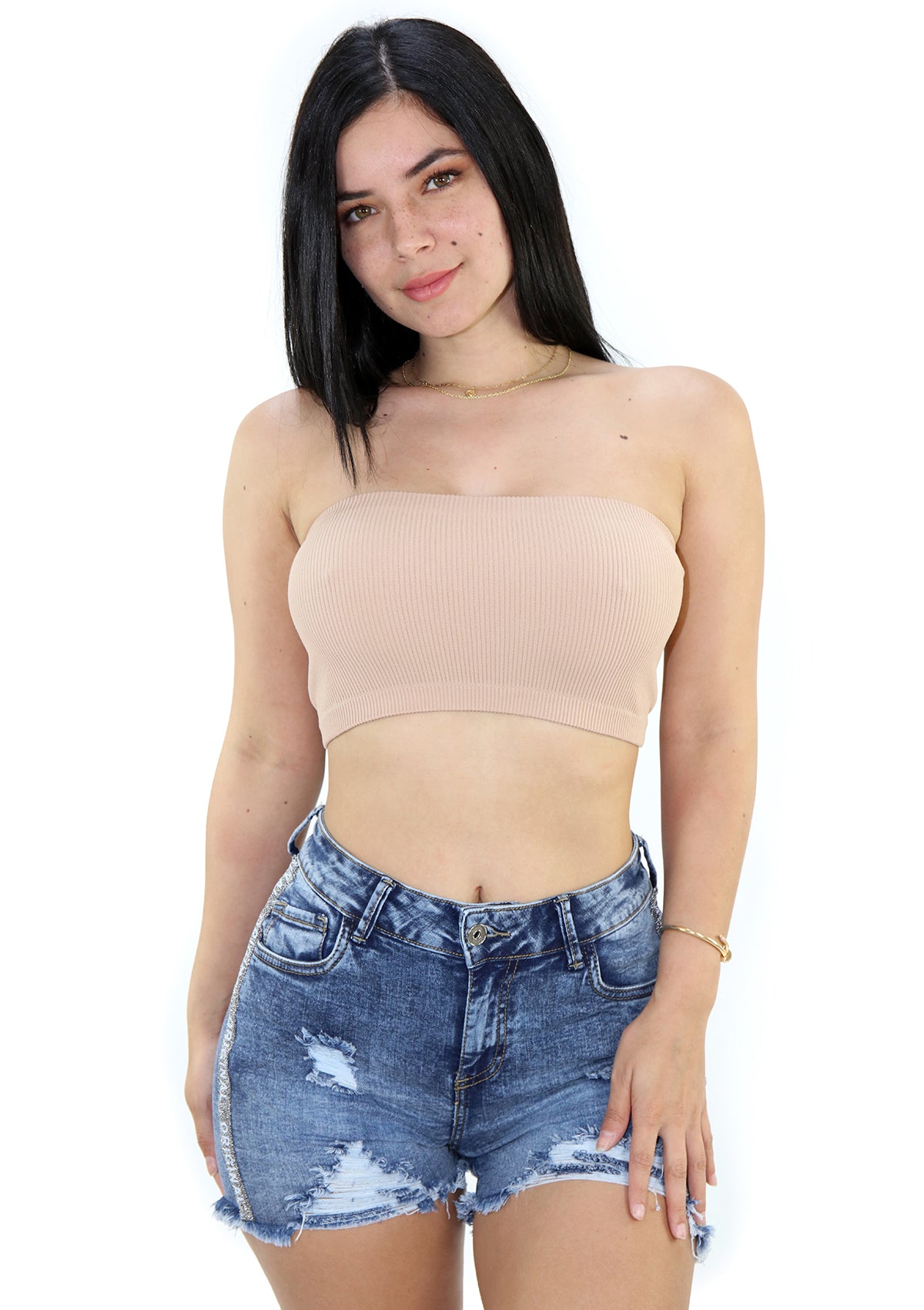 DY-1119-N Nude Top Strapless de Mujer