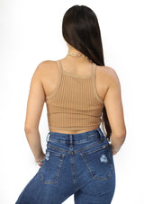 DY-1257 Camel Top de Mujer