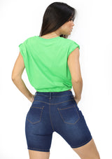 DZ-23-E153 Green Crop Top de Mujer