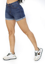 EJ-V-7187 Dark Denim Short de Mujer