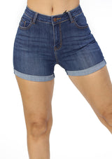 EJ-V-7187 Dark Denim Short de Mujer