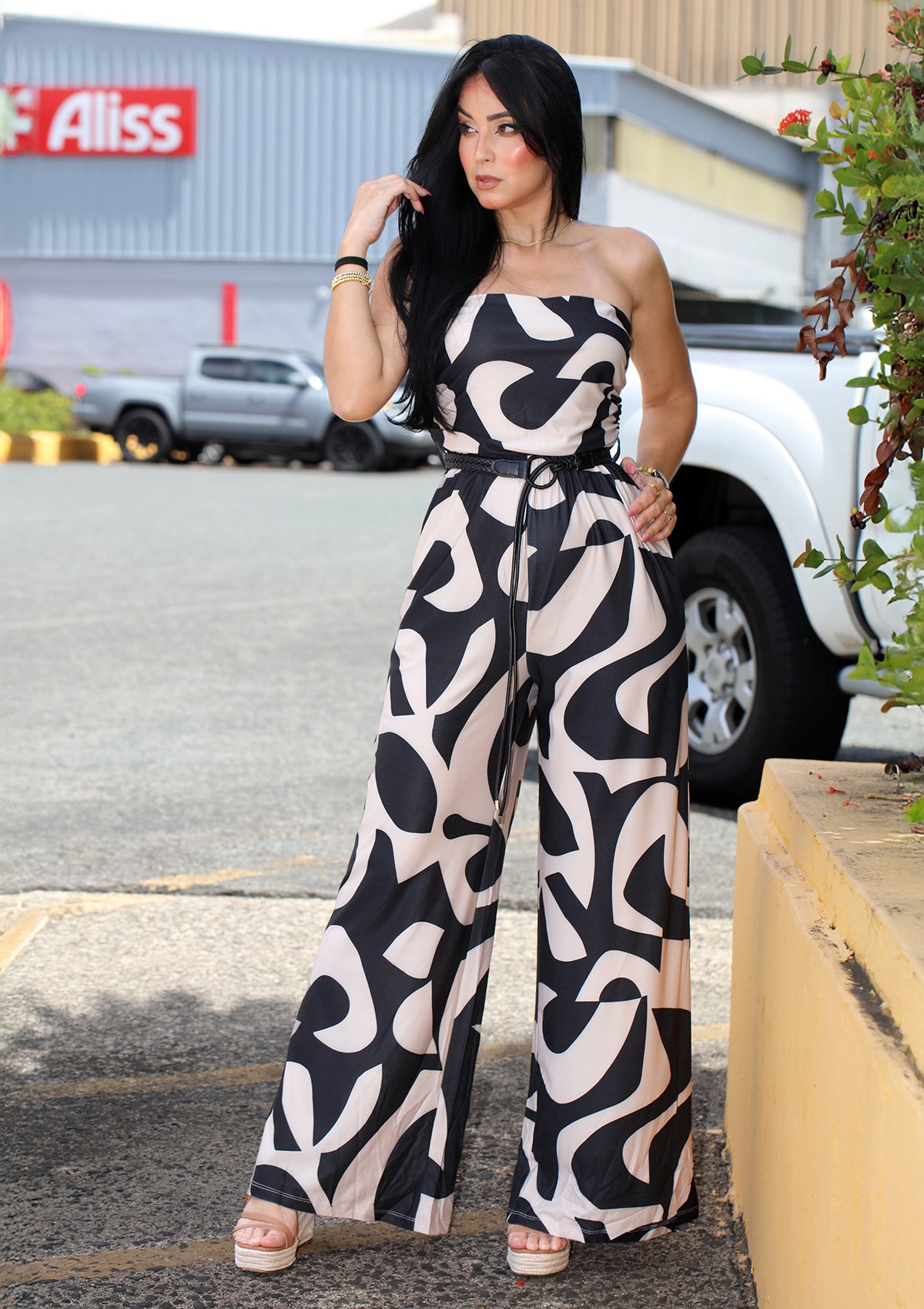 EV-B-6411-JS Black Jumpsuit de Mujer
