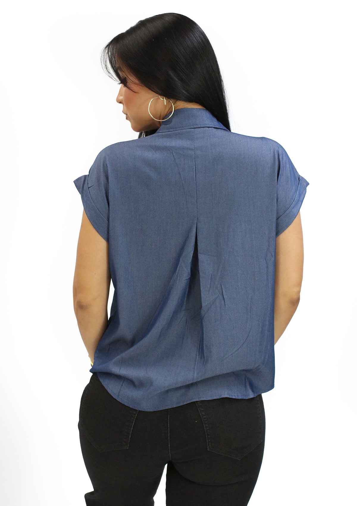HF-26A-116D Dark Denim Blusa de Mujer