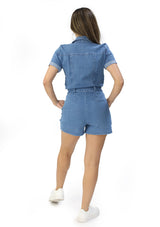 HM-P-40465-A Medium Denim Romper de Mujer