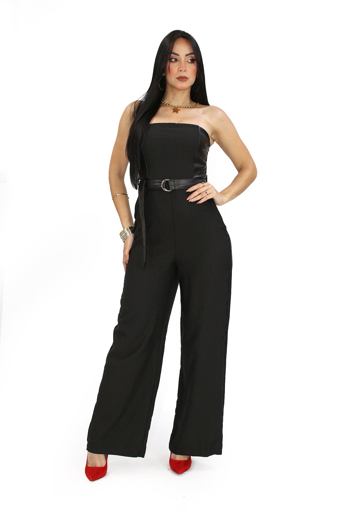 HM-P-40868 Black Jumpsuit de Mujer