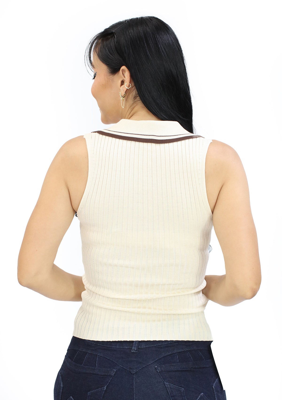 HM-SW-50760 Beige Top de Mujer