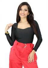 HM-T-56746 Black Bodysuit de Mujer