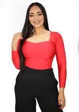 HM-T-56746 Red Bodysuit de Mujer