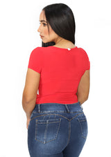 HM-T-56767 Red Bodysuit de Mujer