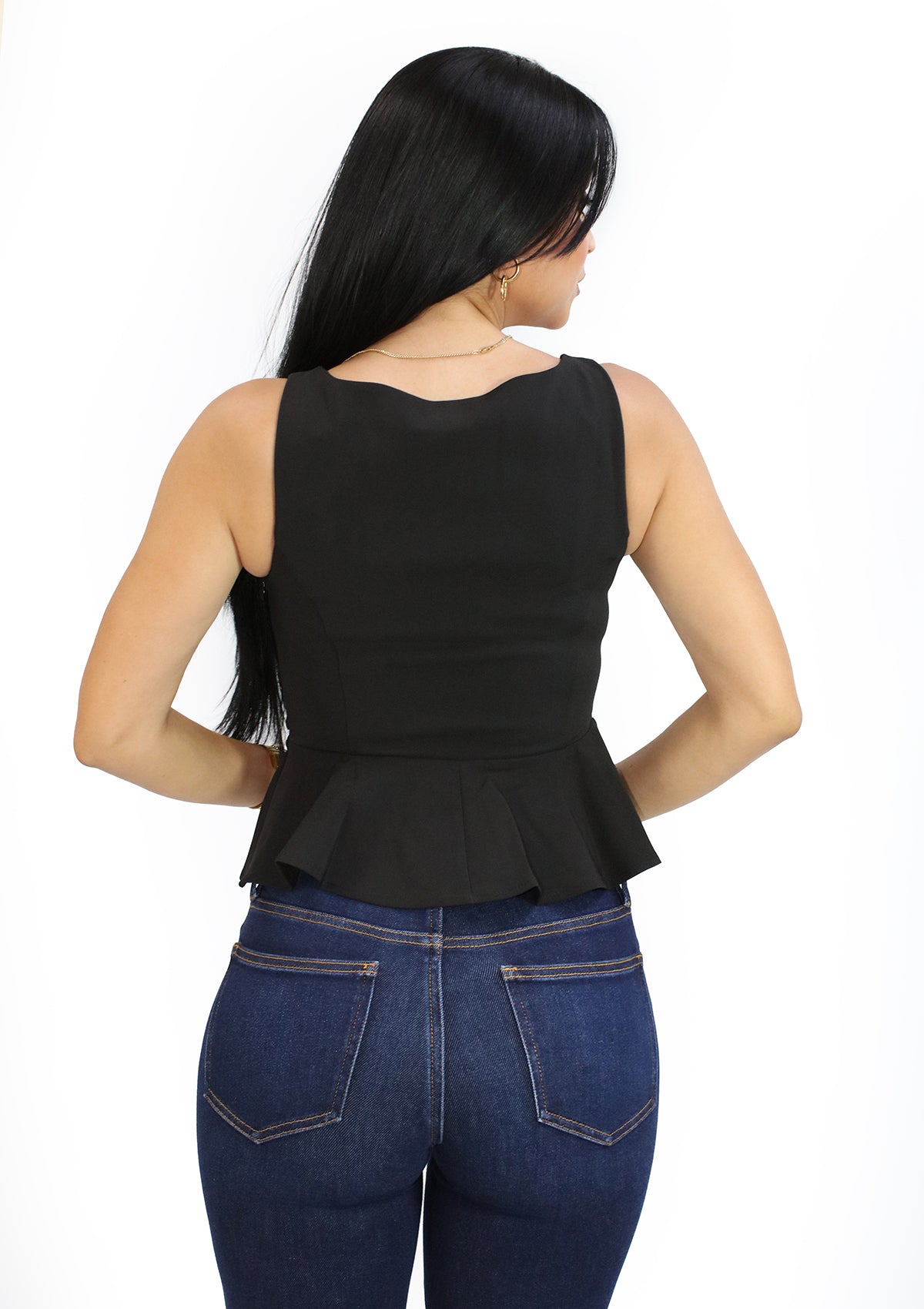 HM-T-57383 Black Blusa de Mujer