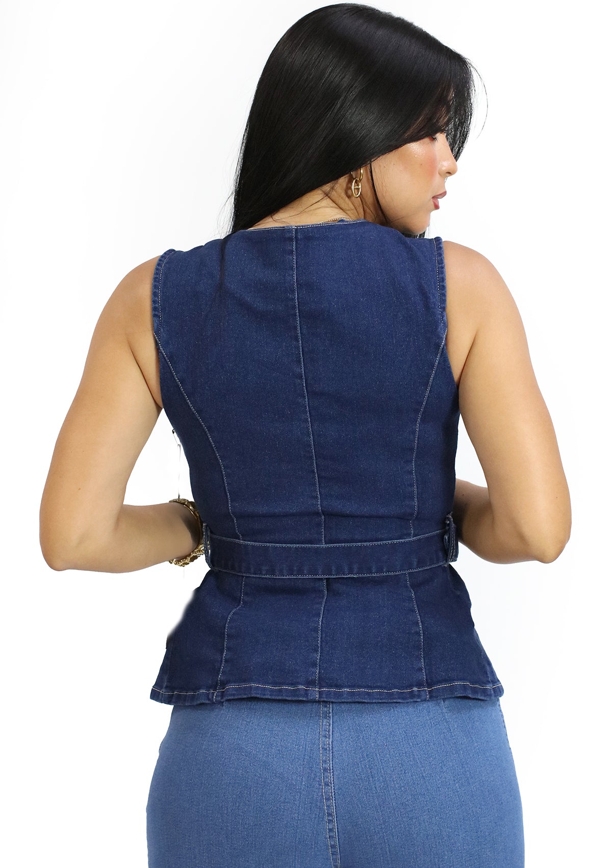 HM-T-57544 Dark Denim Blusa de Mujer