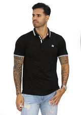 HN04382 Black Mens Polo by HN