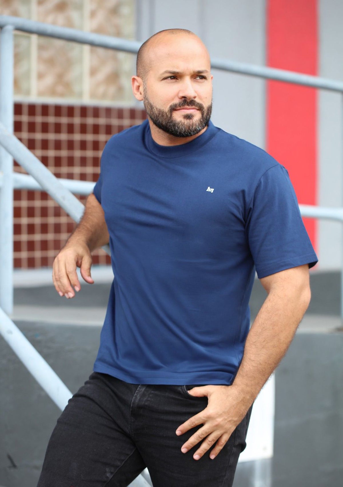 HN-04396 Blue Men's T-Shirt by HN