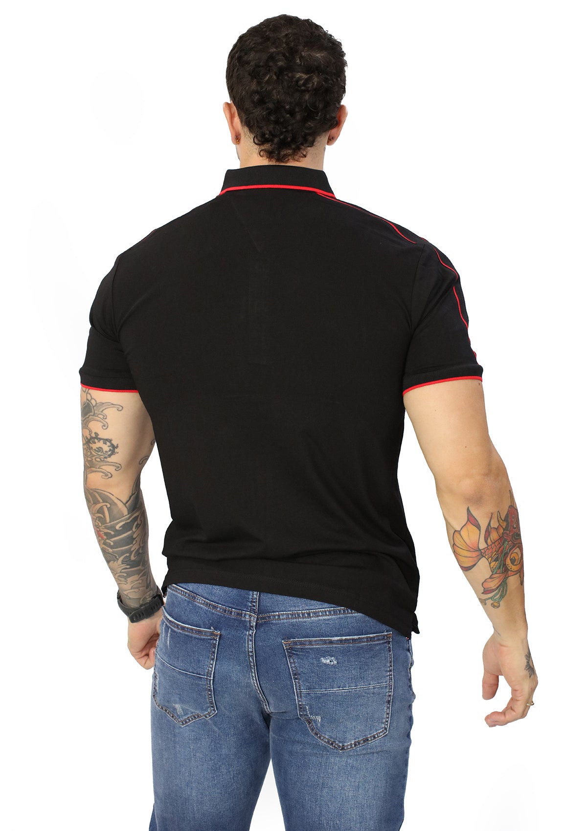 HN-04485 Black Mens Polo by HN