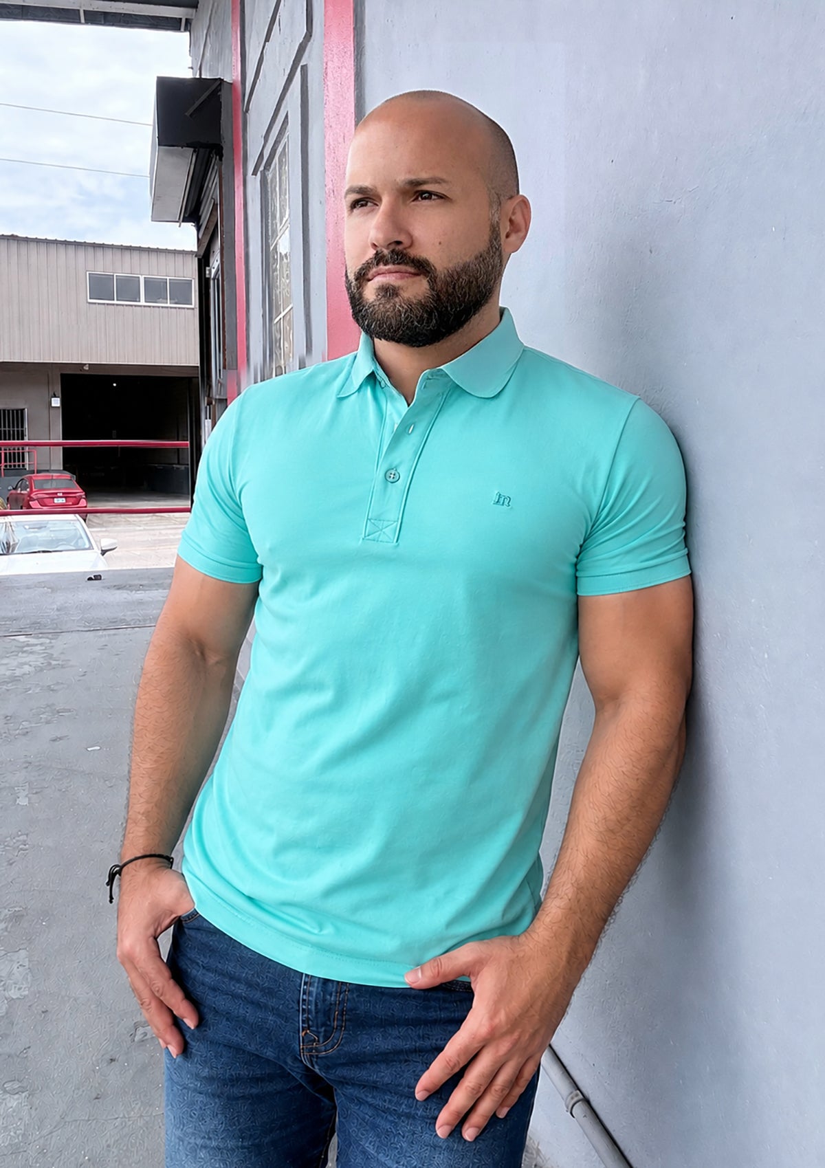 HN-04506 Green Mens Polo by HN