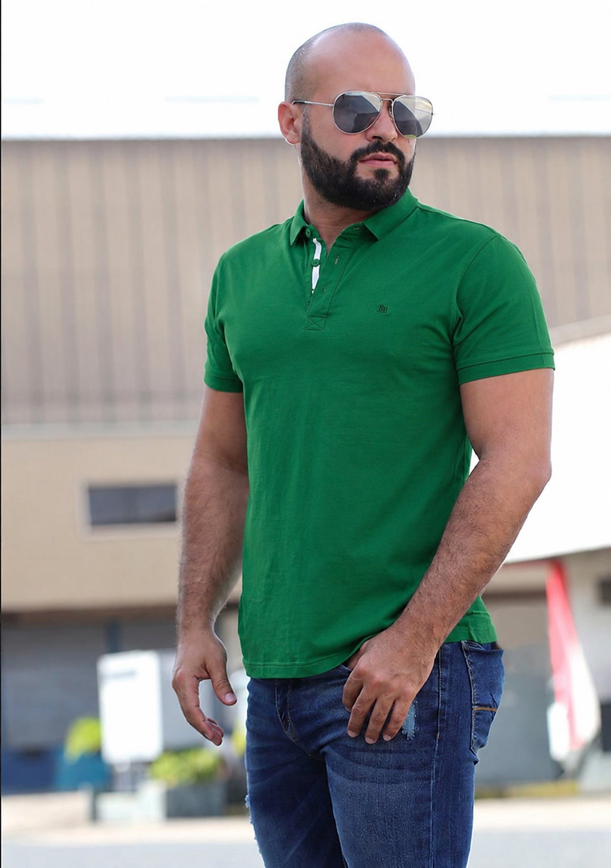 HN-04507 Green Mens Polo by HN