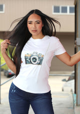 IN-Y300-C White Camera Blusa de Mujer