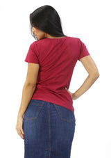 IN-Y300-CH Red Good Vibes Blusa de Mujer