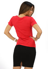 IN-Y300 Red Good Vibes Only Blusa de Mujer
