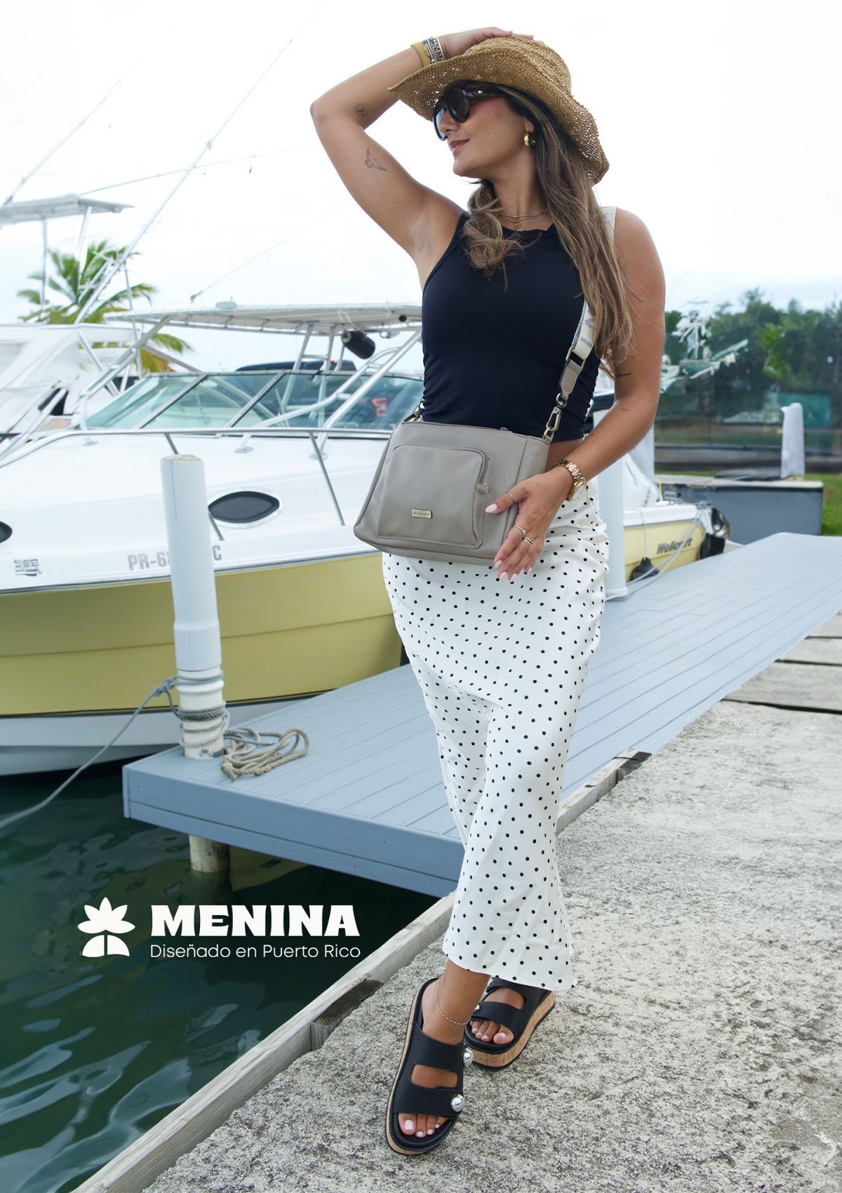 JC-CARLOTA Taupe Cartera Crossbody