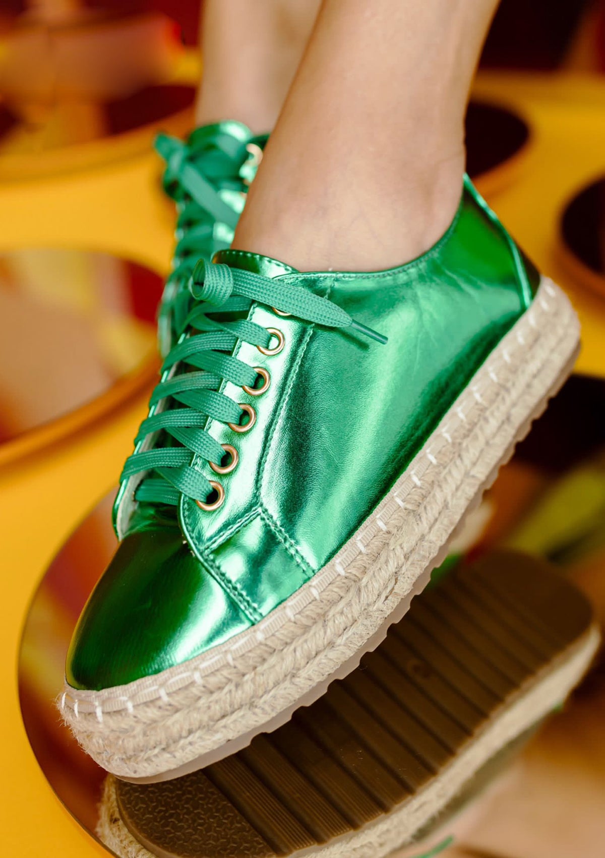 JC-MADRID-3 Green Metallic Menina Women Shoes