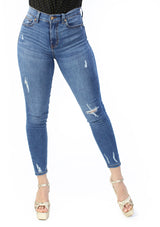 KK-23242-QM Medium Denim Skinny Jeans