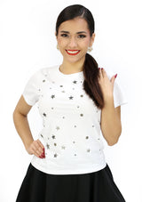 LC-A-4922 White Stars Blusa de Mujer