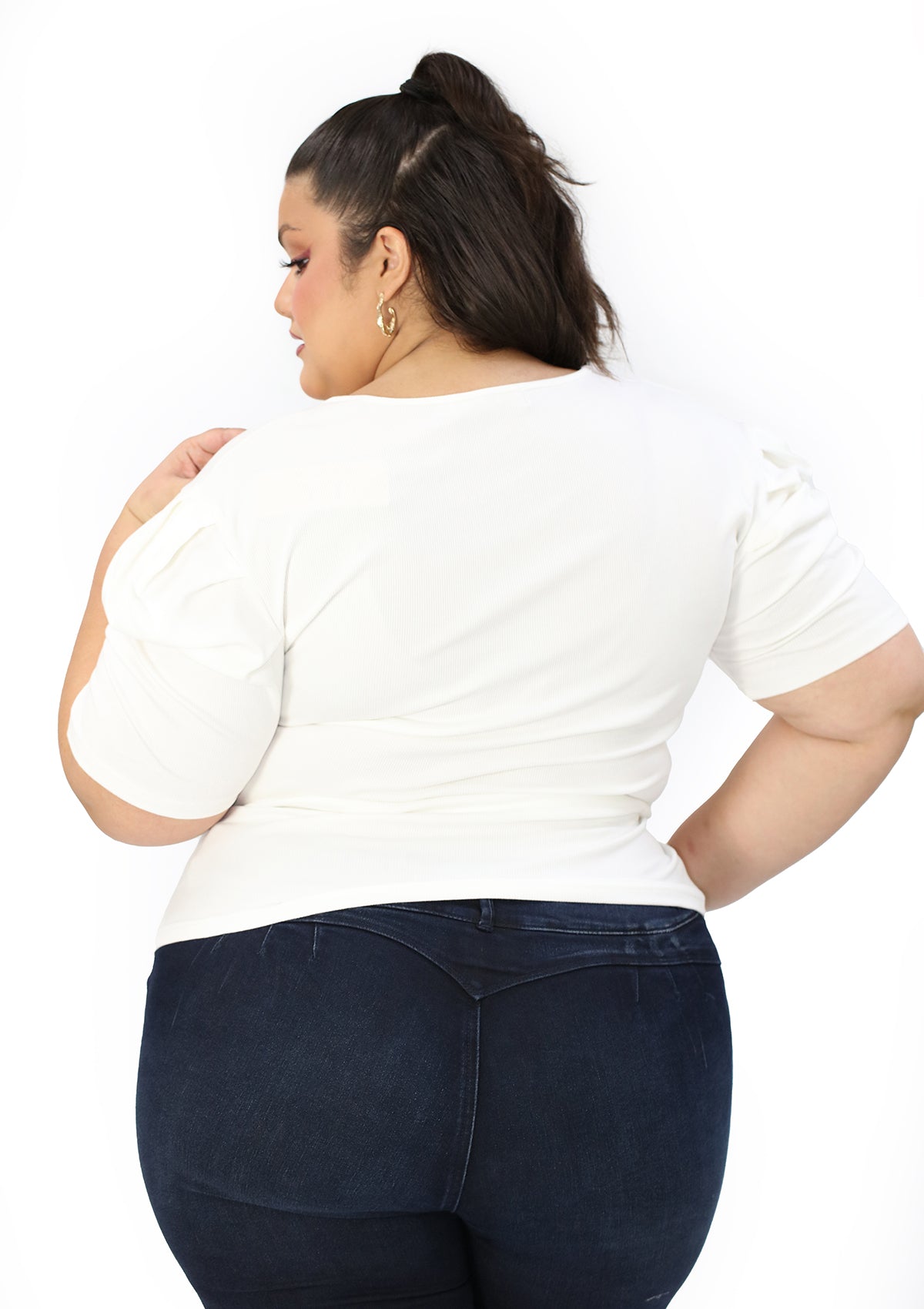 LC-UA-574 White Blusa de Mujer Plus