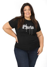 LD-F-1922 Black Blusa de Mujer Plus Size