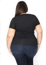 LD-F-1922 Black Blusa de Mujer Plus Size