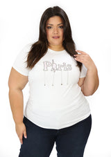 LD-F-1922 White Blusa de Mujer Plus Size