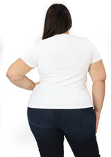 LD-F-1922 White Blusa de Mujer Plus Size