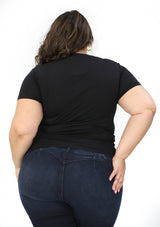 LD-F-2267 Black Blusa de Mujer Plus Size